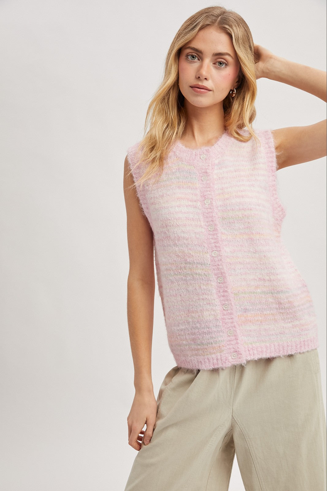 cotton candy rainbow vest