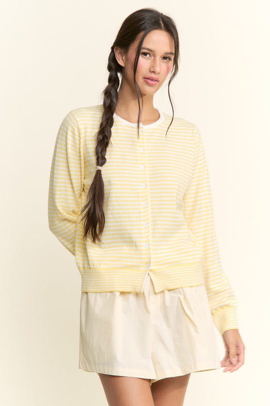 candy striped cardigan -BUTTER