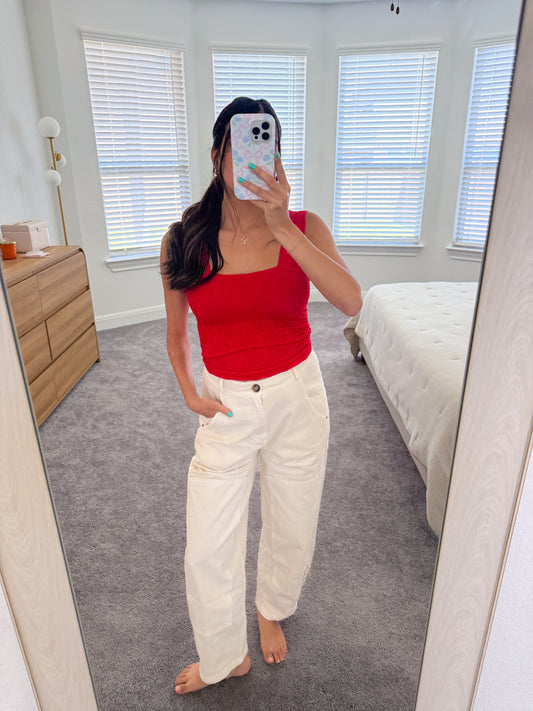 dreamy ivory barrel jeans