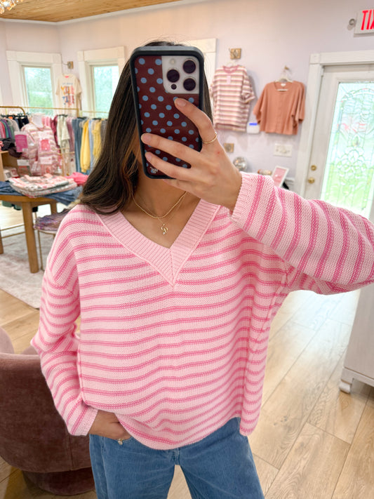 candy striped pullover