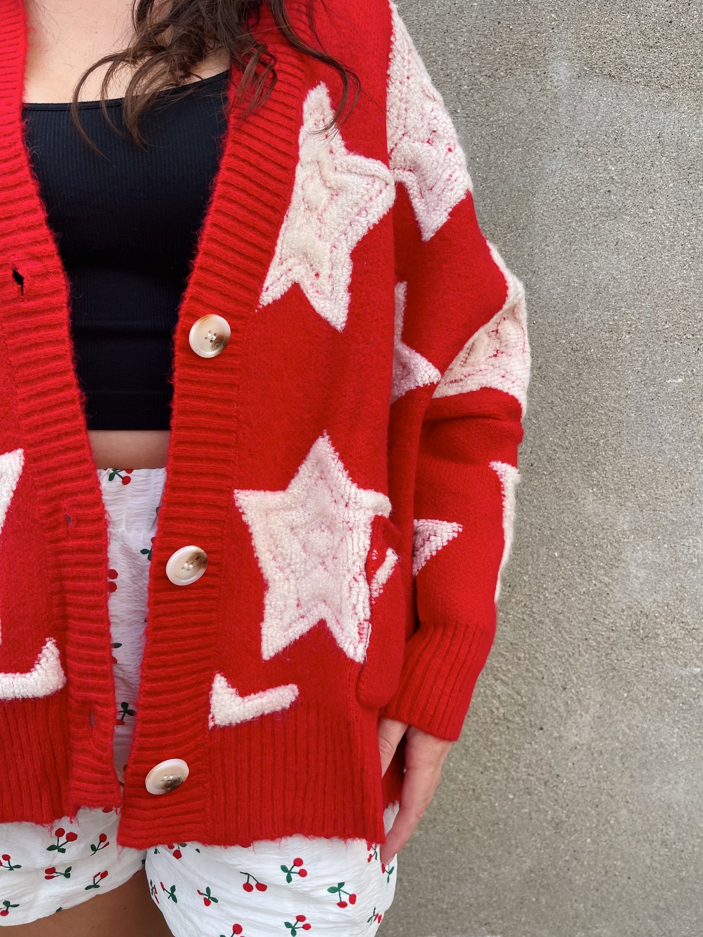 starry cardigan -RED