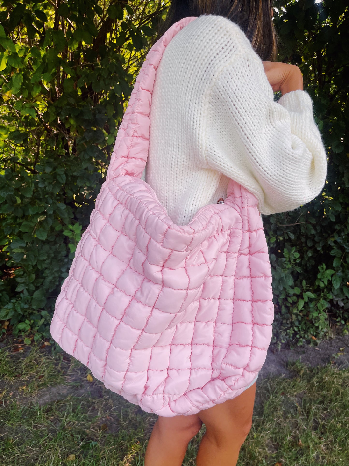 girly puff bag