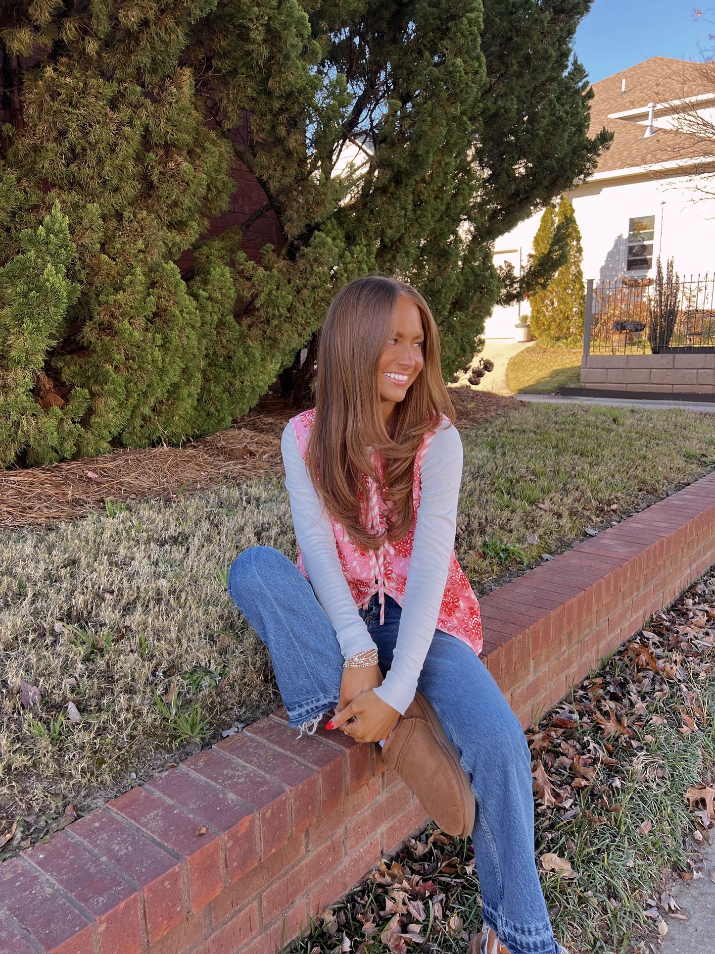 preppy rose bow vest