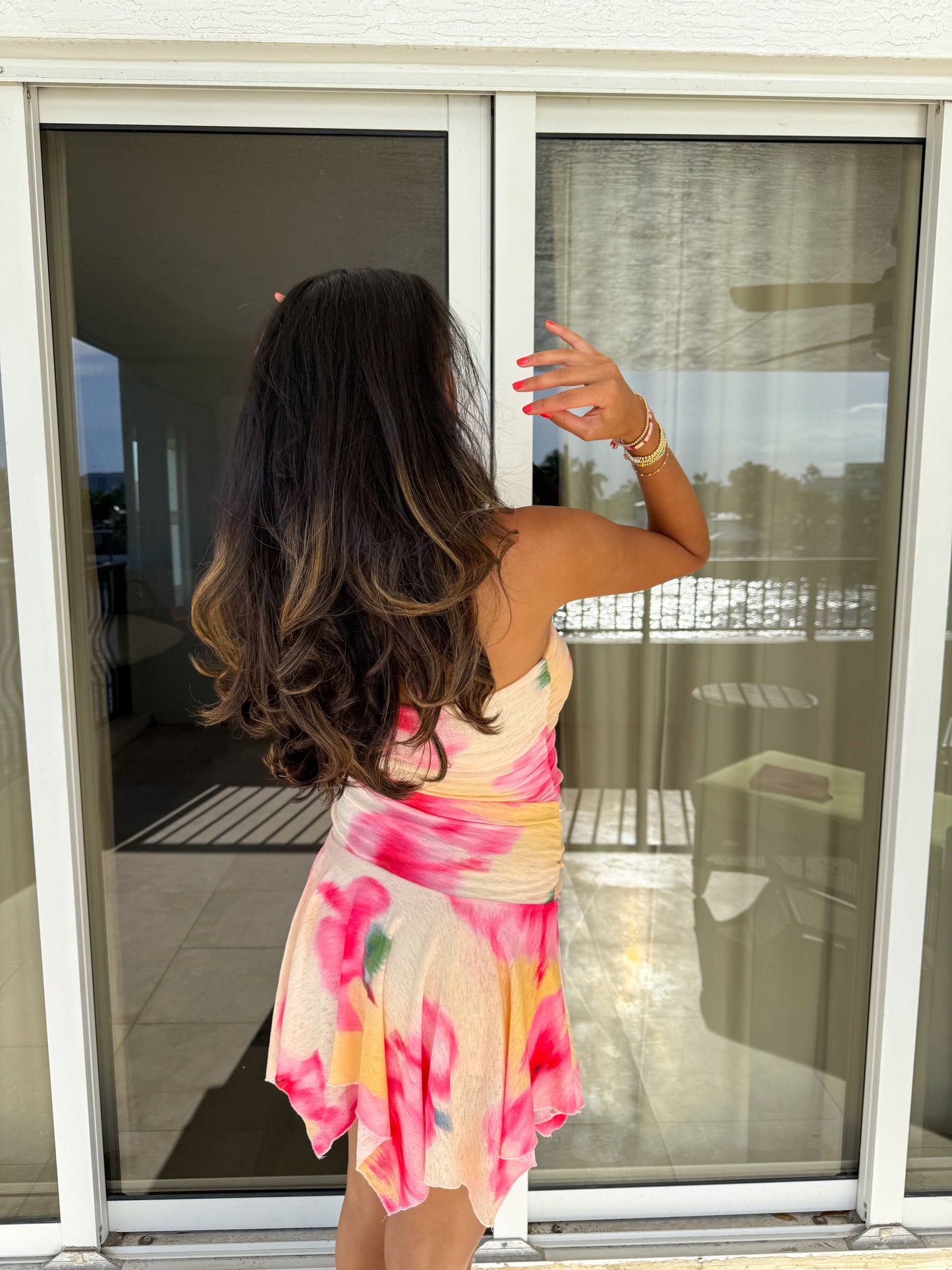 lemon floral mini dress