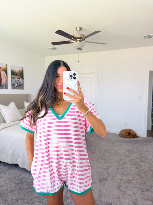 candy striped romper