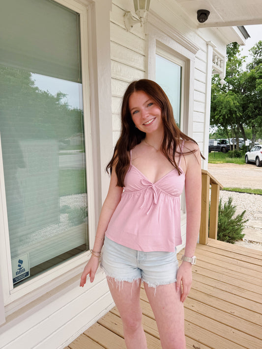 bubblegum babydoll top