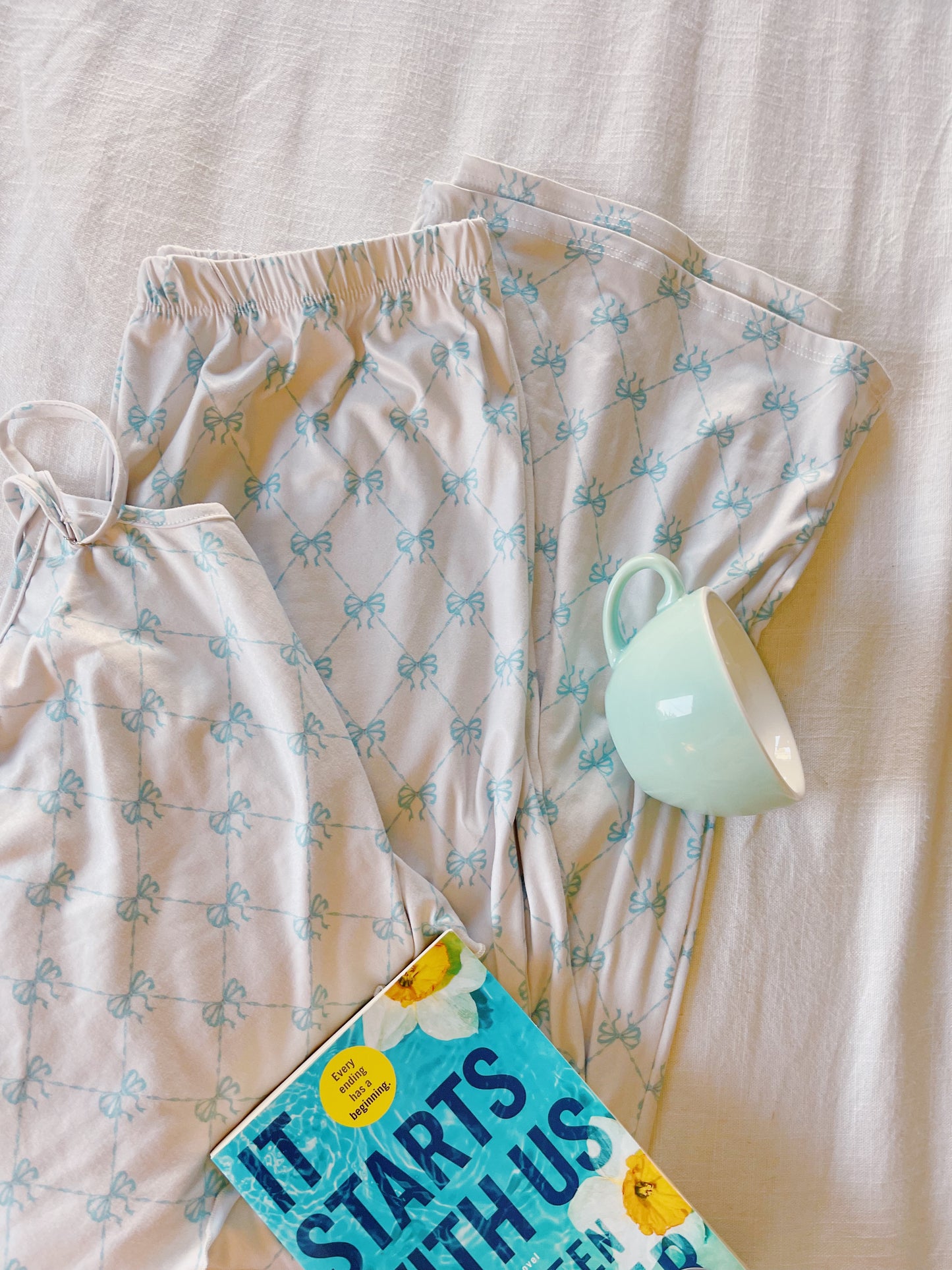 blue bows pajama set -OPTION 1