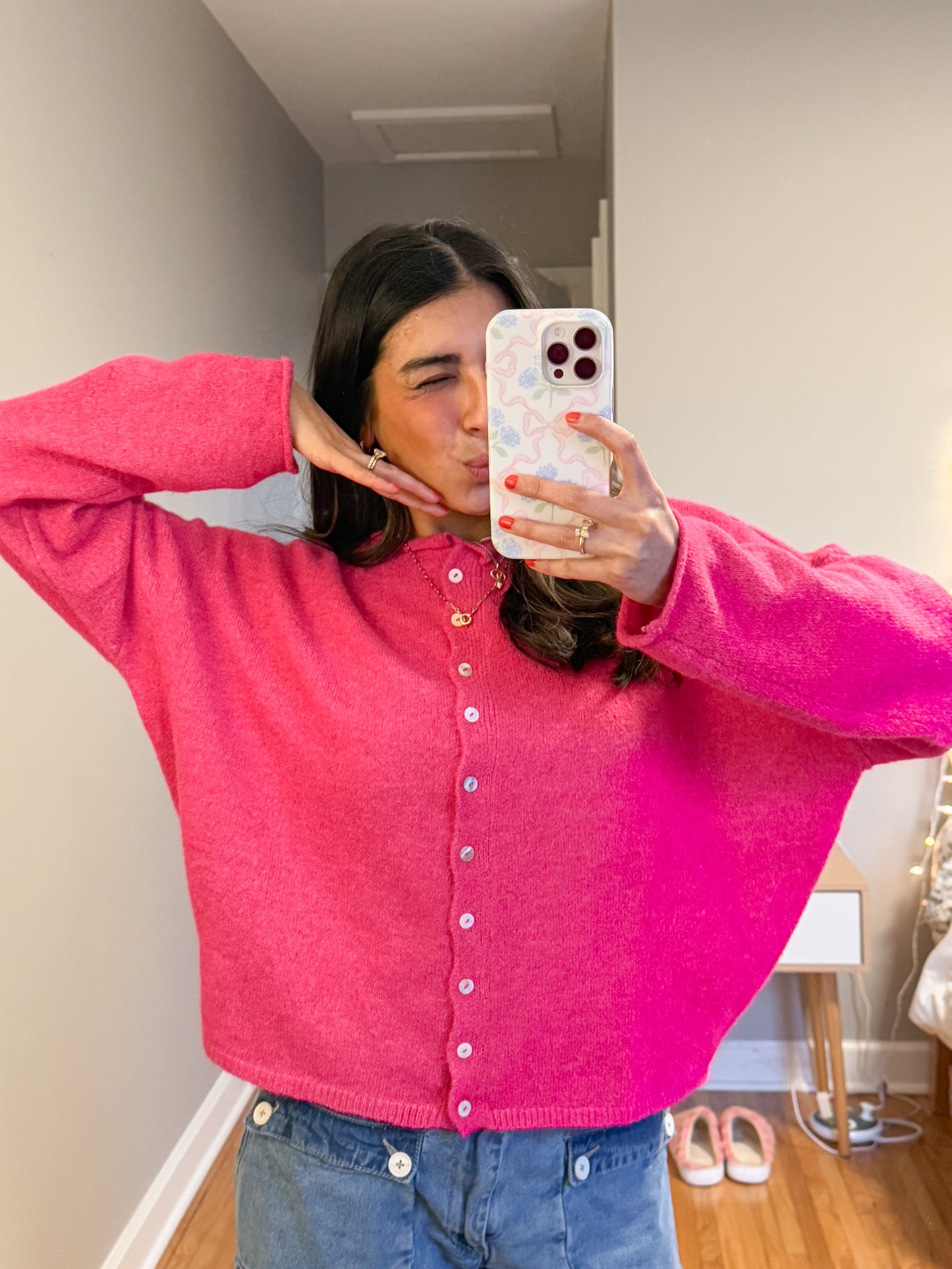 the Lorie cardigan -FUCHSIA