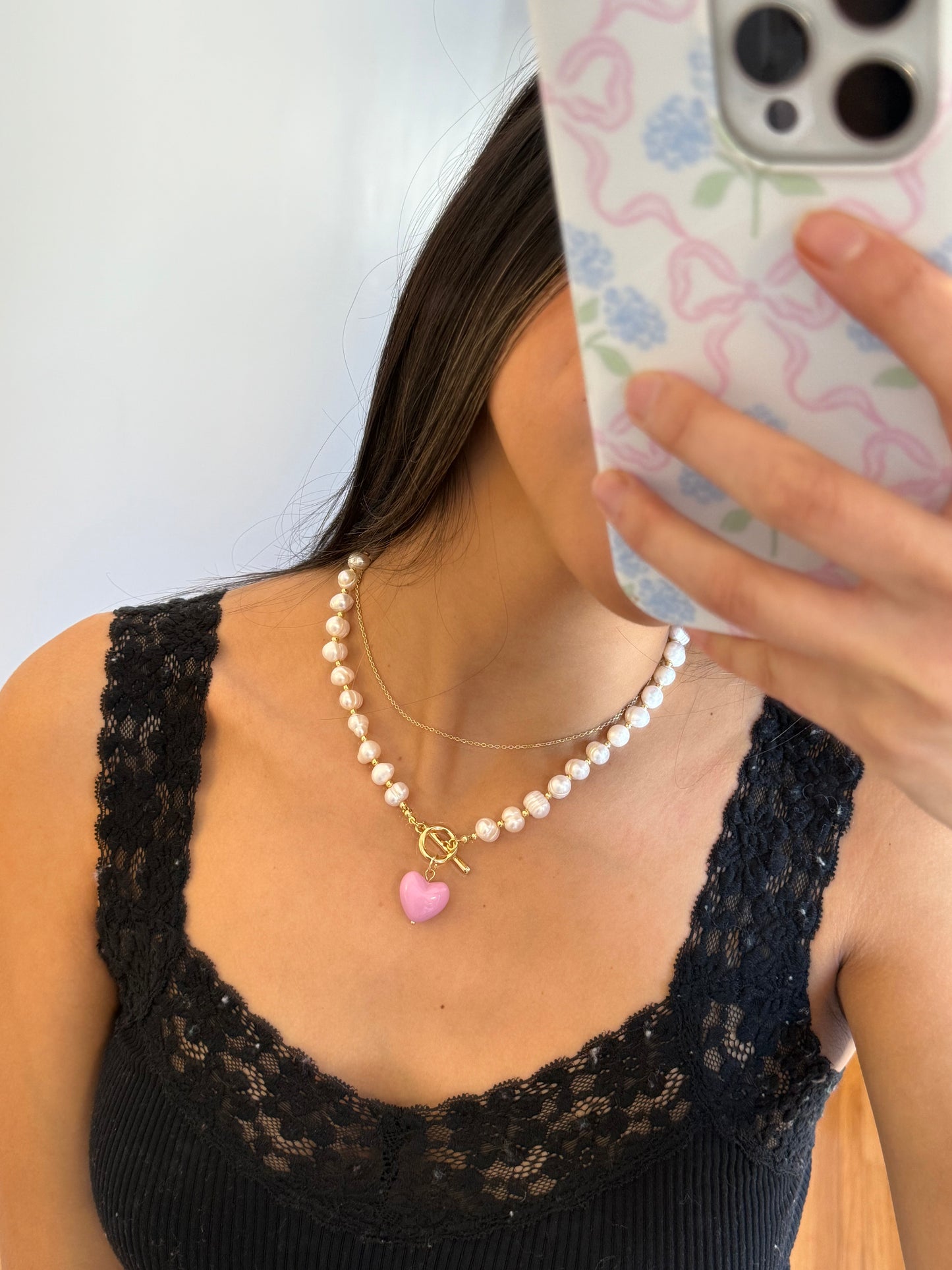 pearly pink necklace