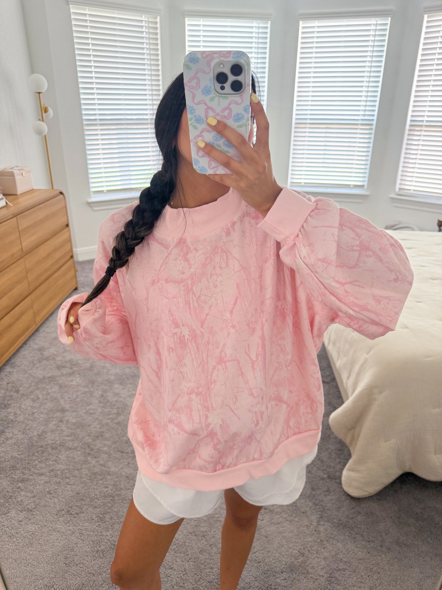 pink camo mockneck
