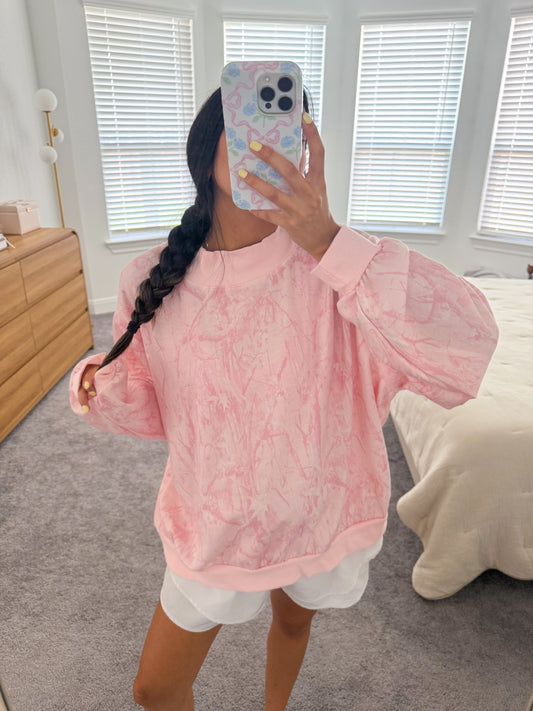 pink camo mockneck