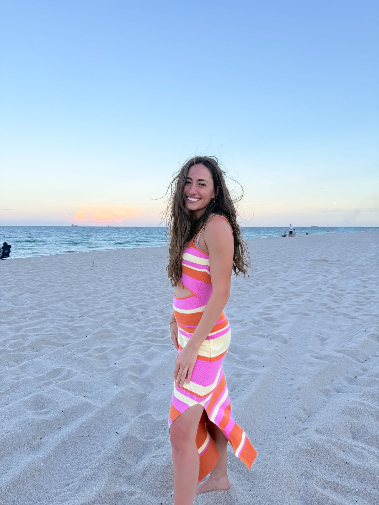 bright sunset midi dress