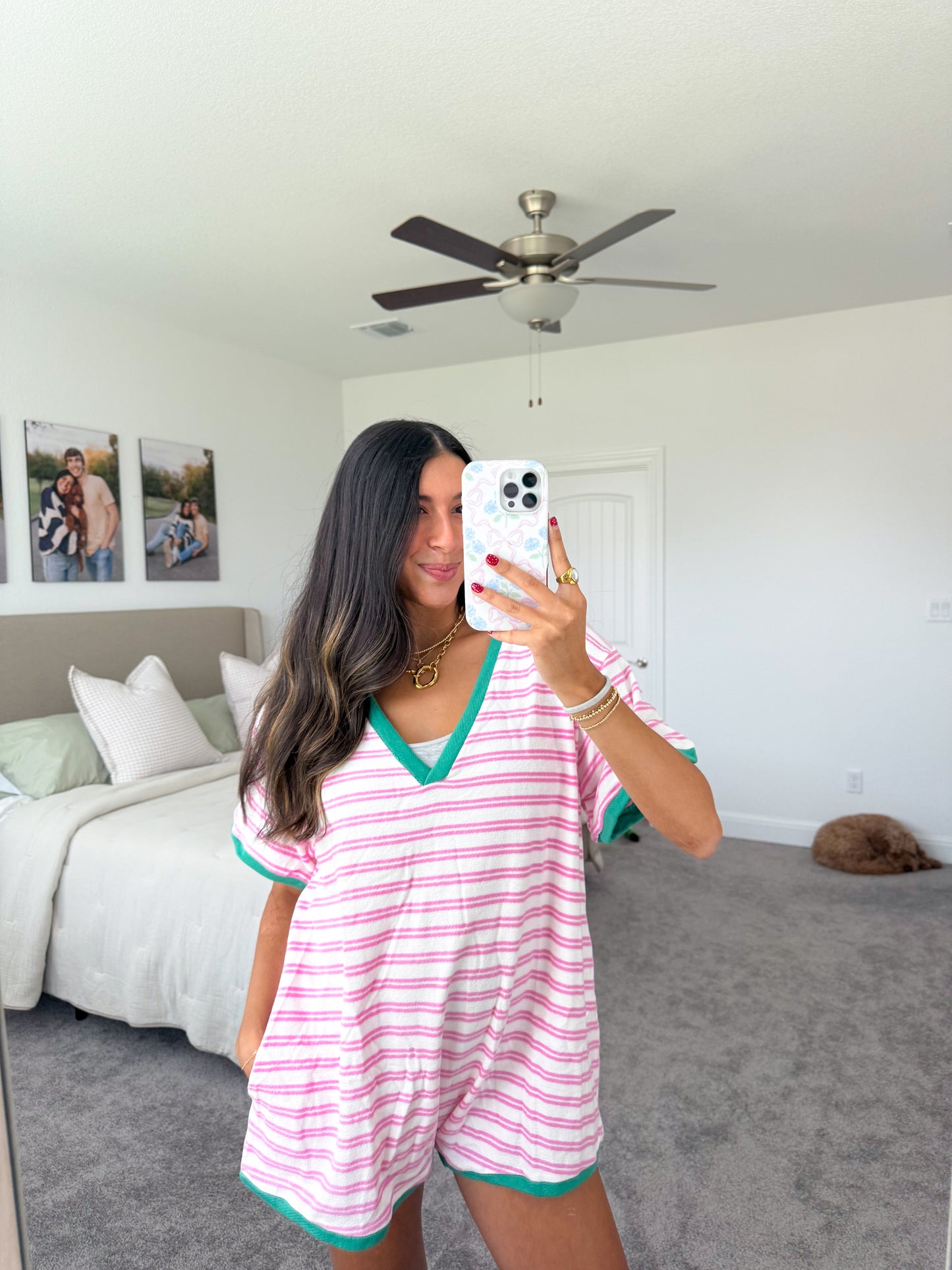 candy striped romper