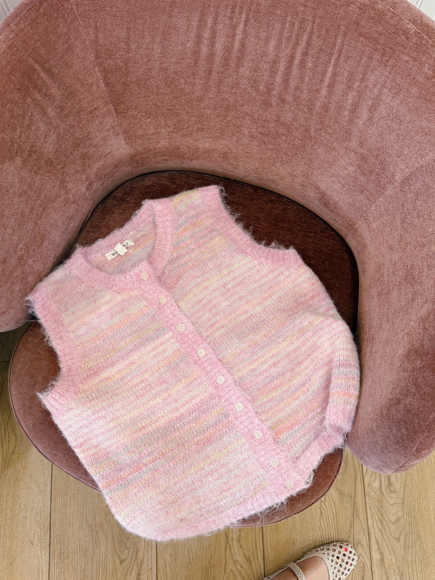 cotton candy rainbow vest