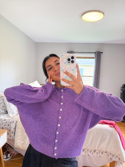 the Lorie cardigan -PURPLE