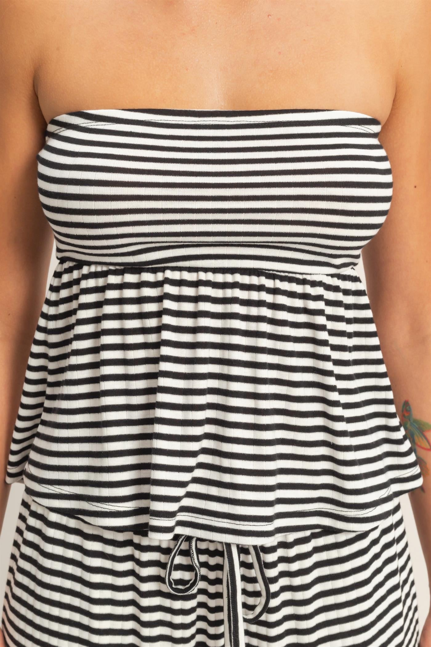 striped bandeau top