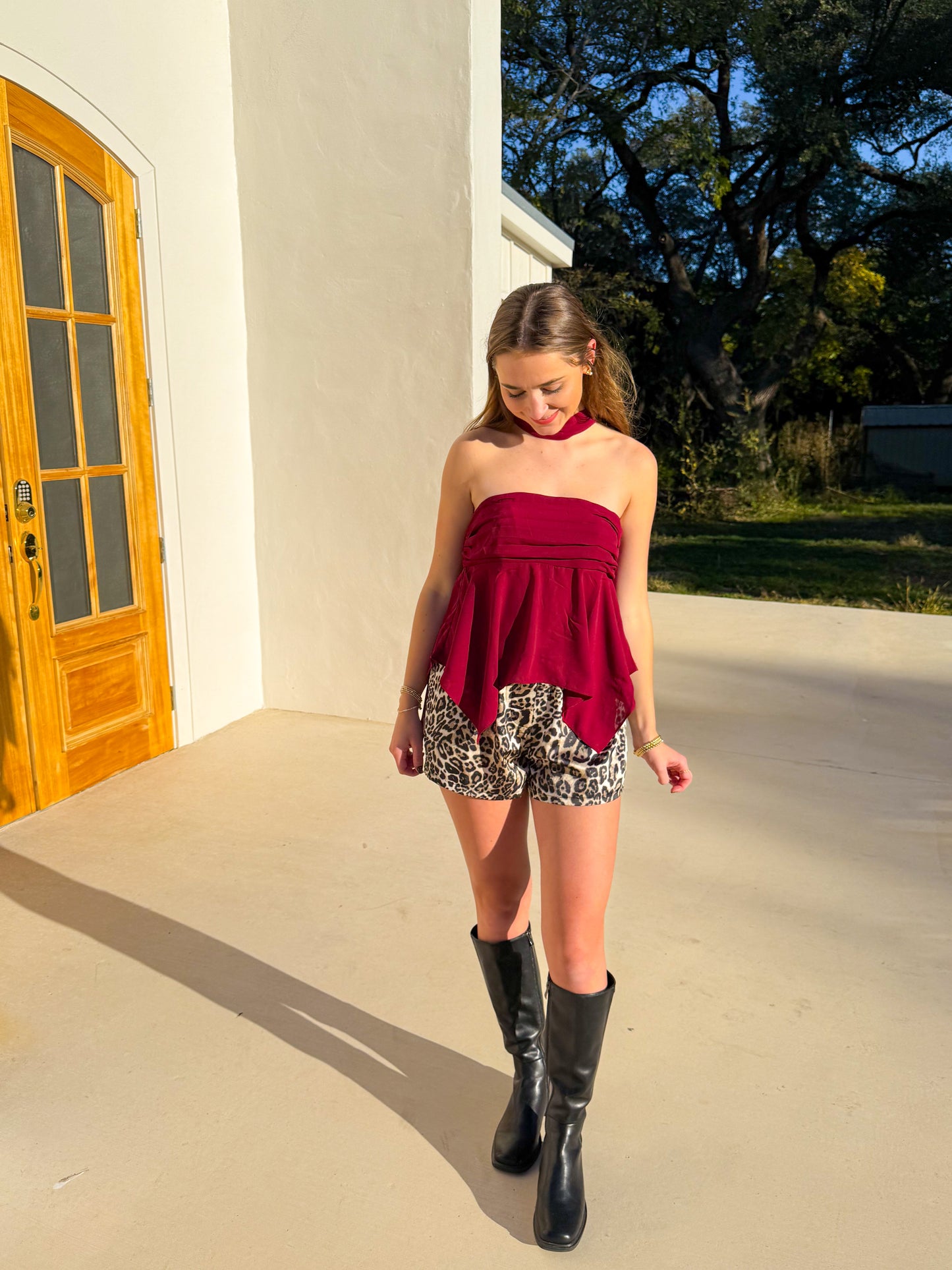 the Jenni top -BURGUNDY