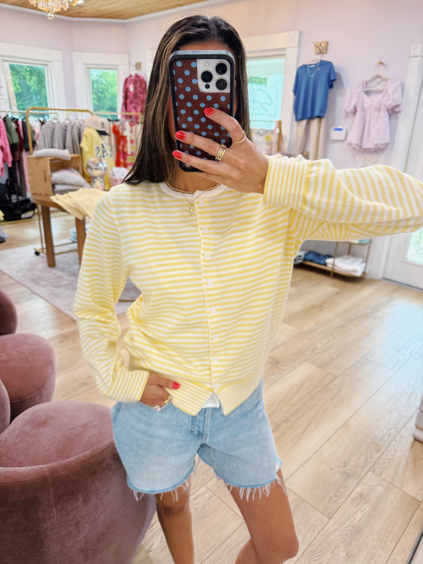 candy striped cardigan -BUTTER