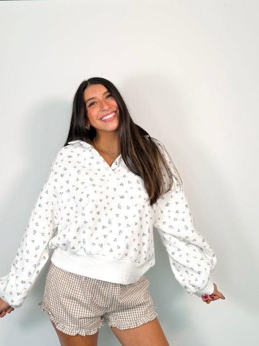 the Piper pullover -BLUE FLORAL