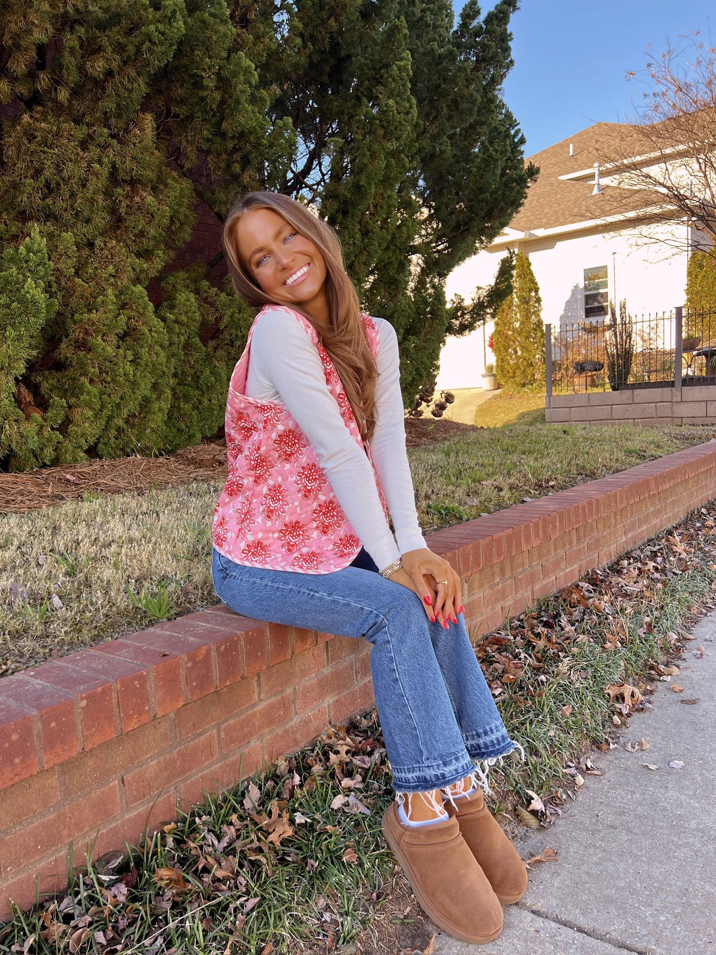 preppy rose bow vest