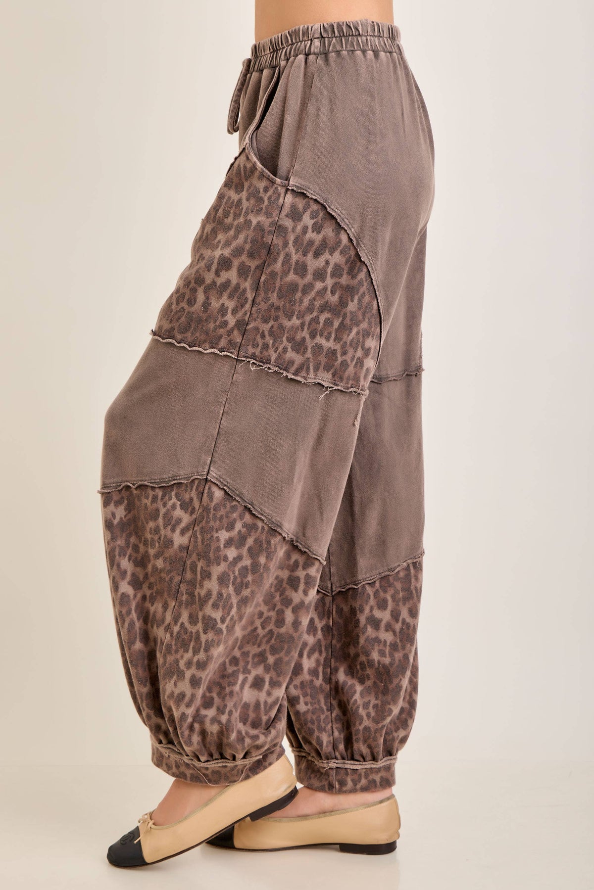 Leopard Balloon Mineral Washed Lounge Pants