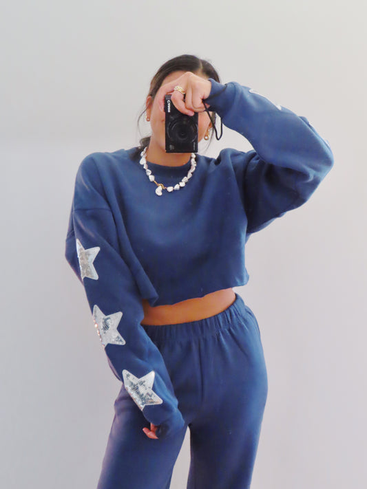 starry night sweat set -CREWNECK