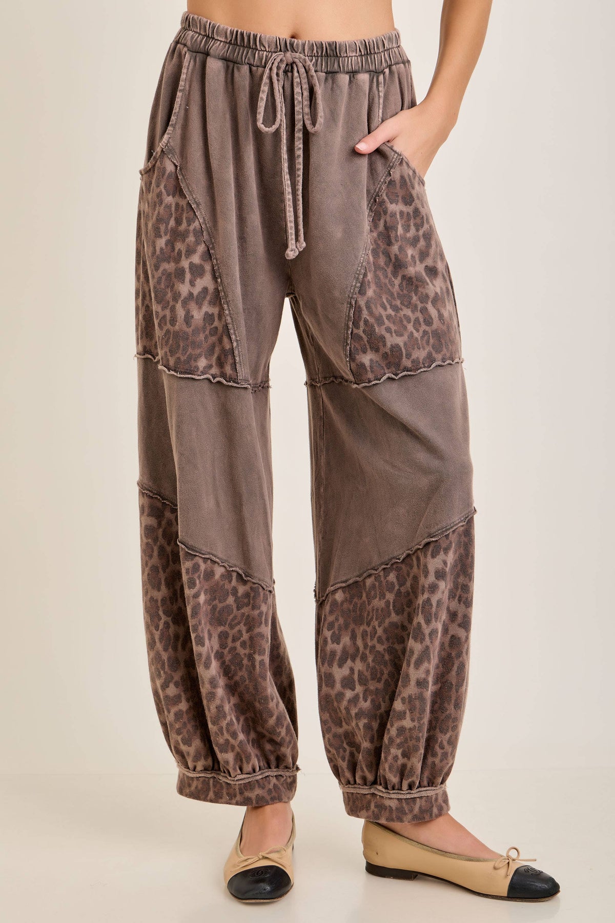Leopard Balloon Mineral Washed Lounge Pants