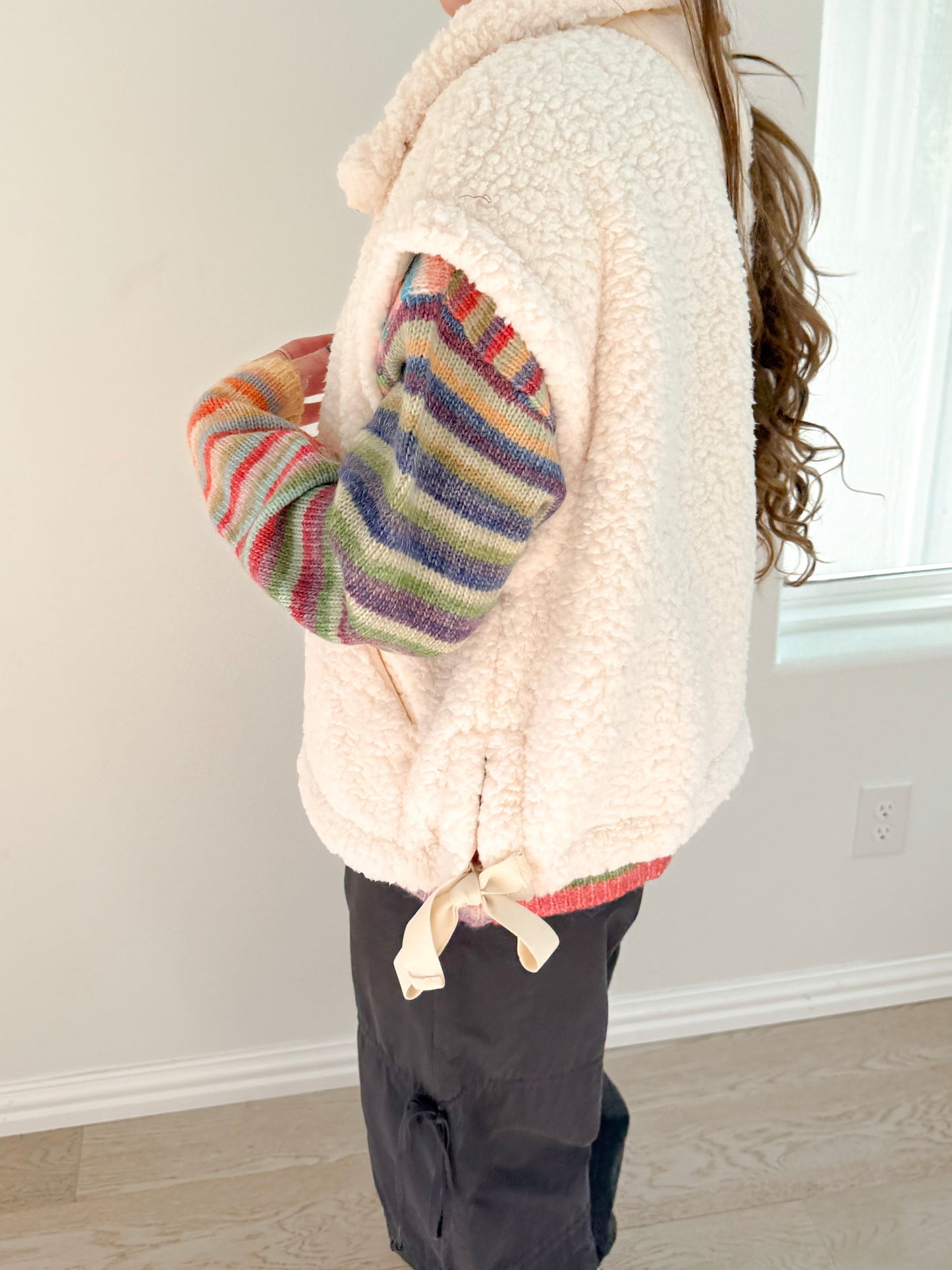 teddy sherpa vest -IVORY