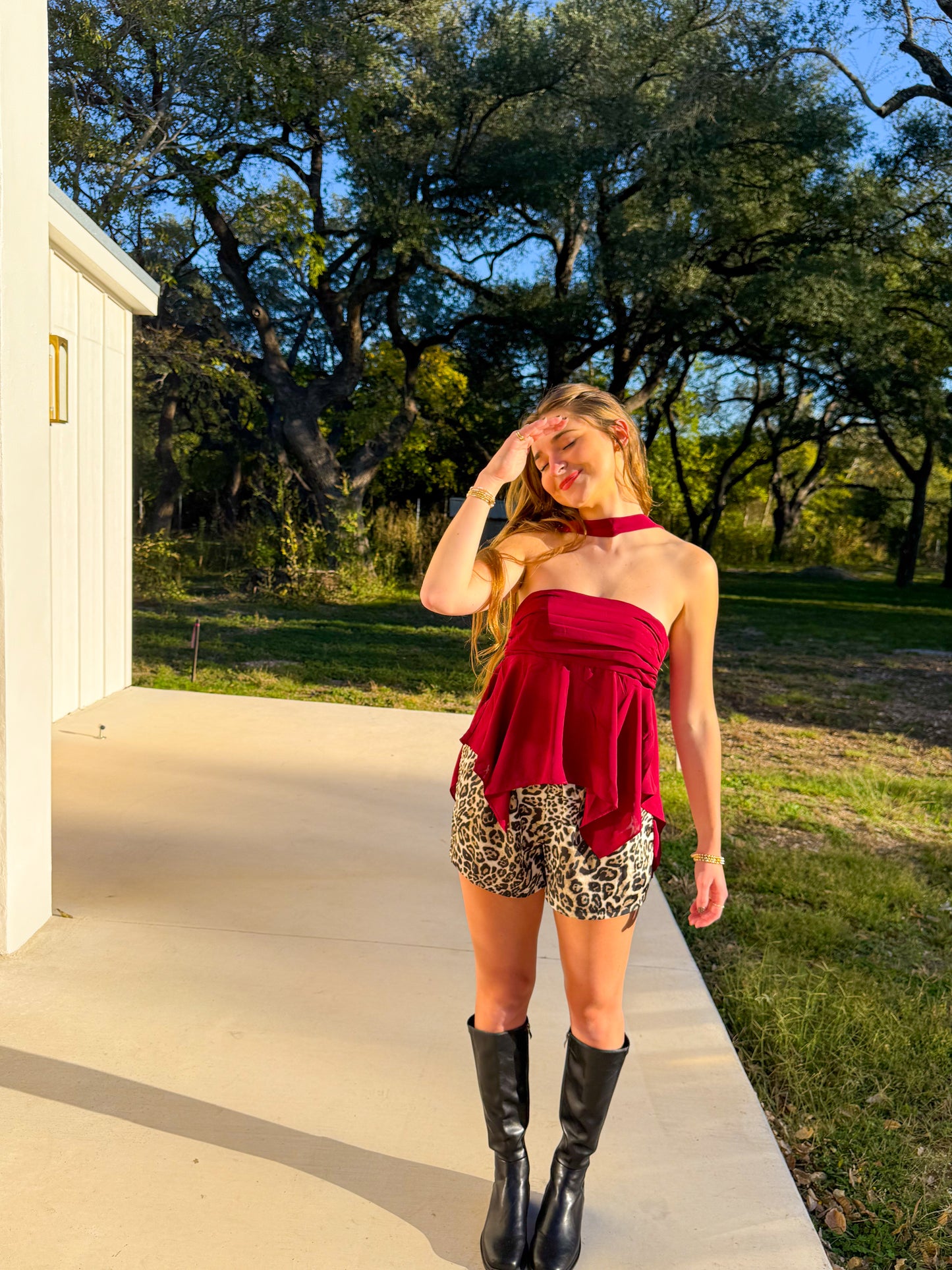 the Jenni top -BURGUNDY