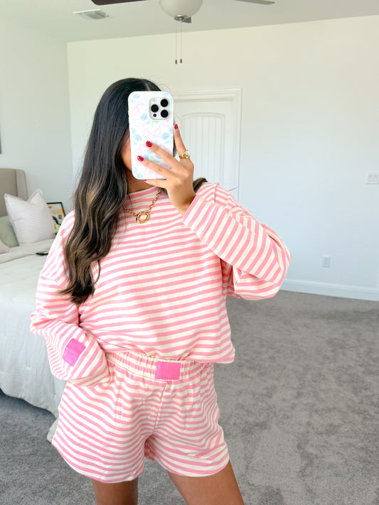 lovely striped set -PINK