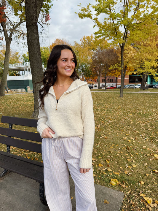 fuzzy go-to quarter zip