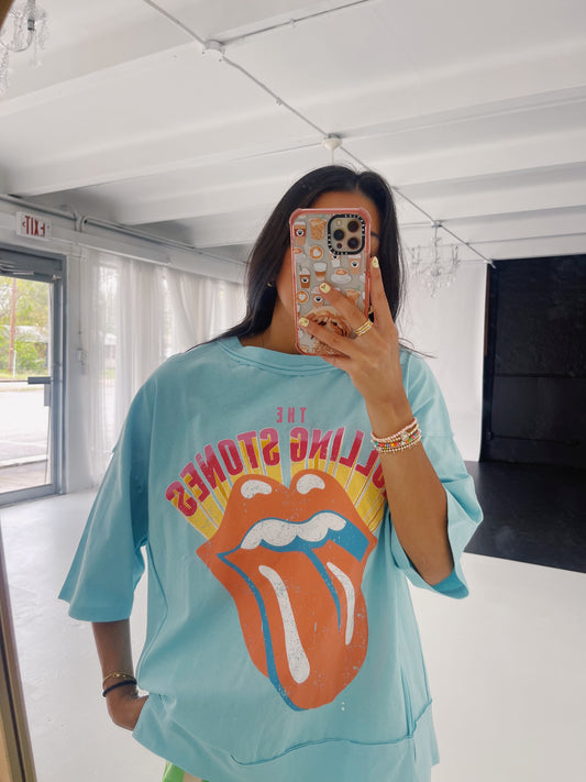 baby blue Rolling Stones tee (PREORDER)