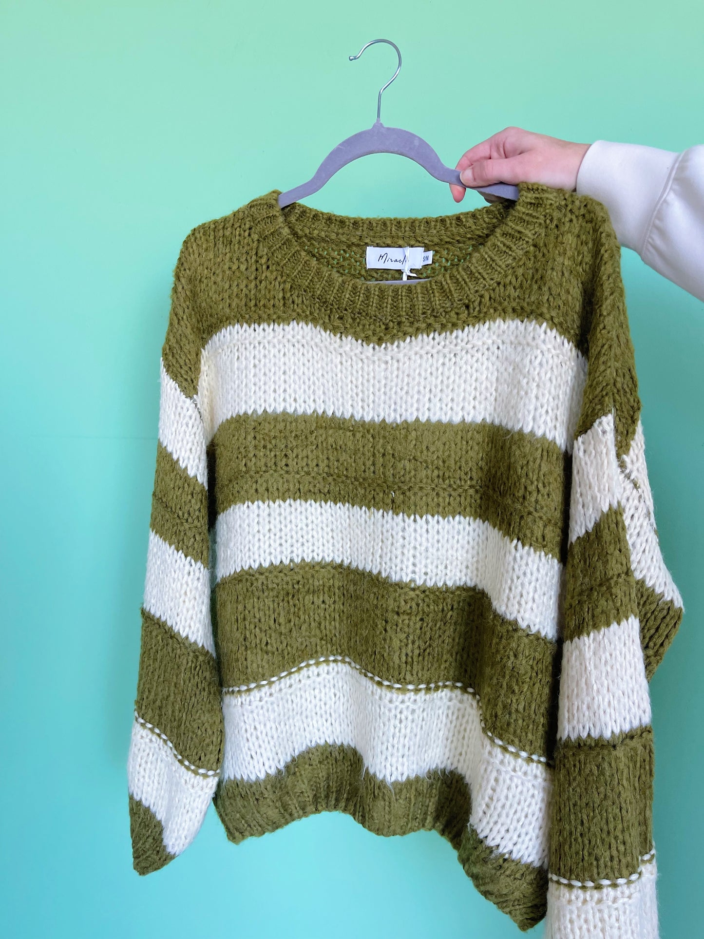 sailor knit sweater -olive