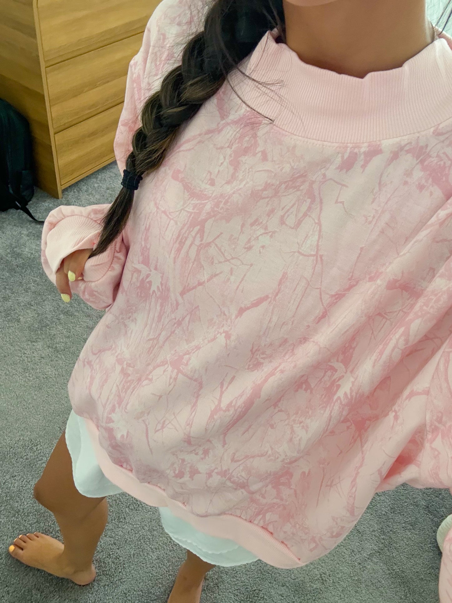 pink camo mockneck
