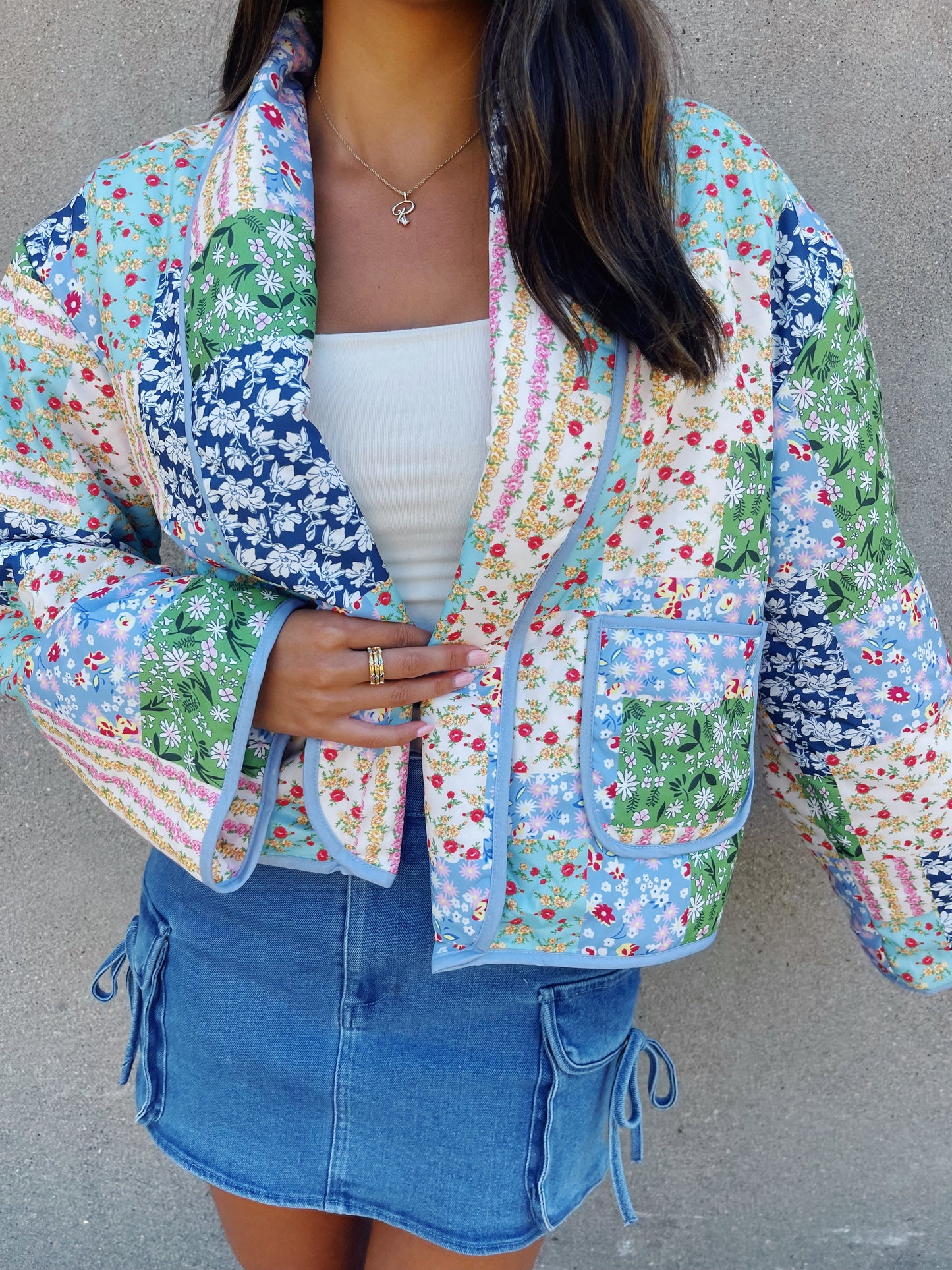 preppy patchwork jacket