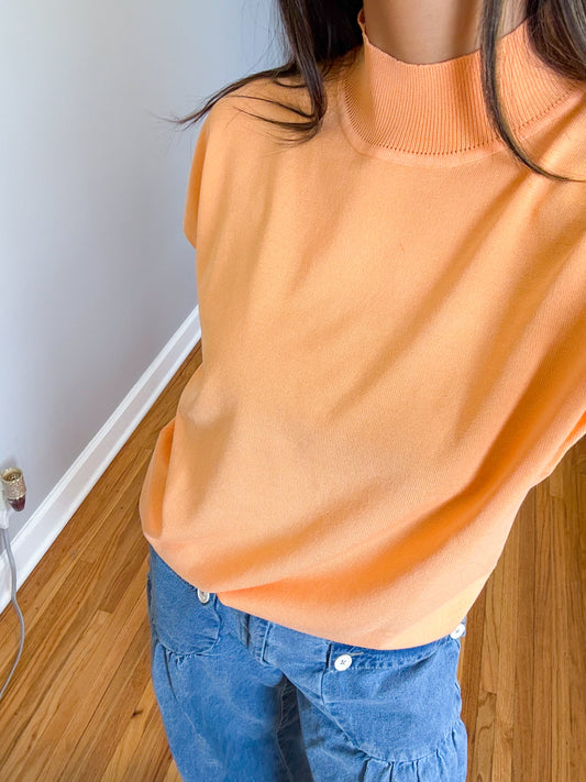 mock neck top -DREAMSICLE