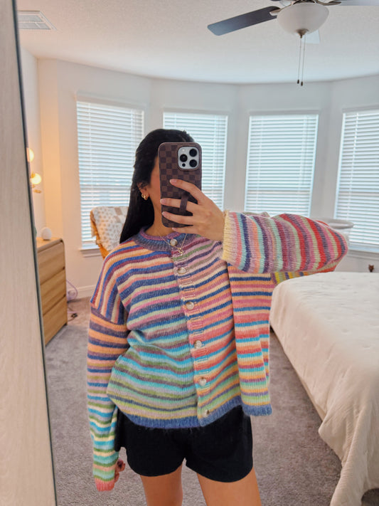 rainbow swirl cardi