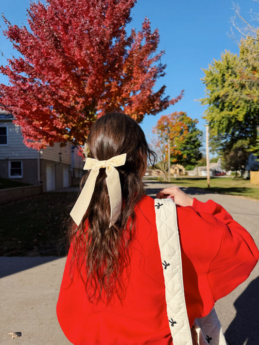 velvet girly bows