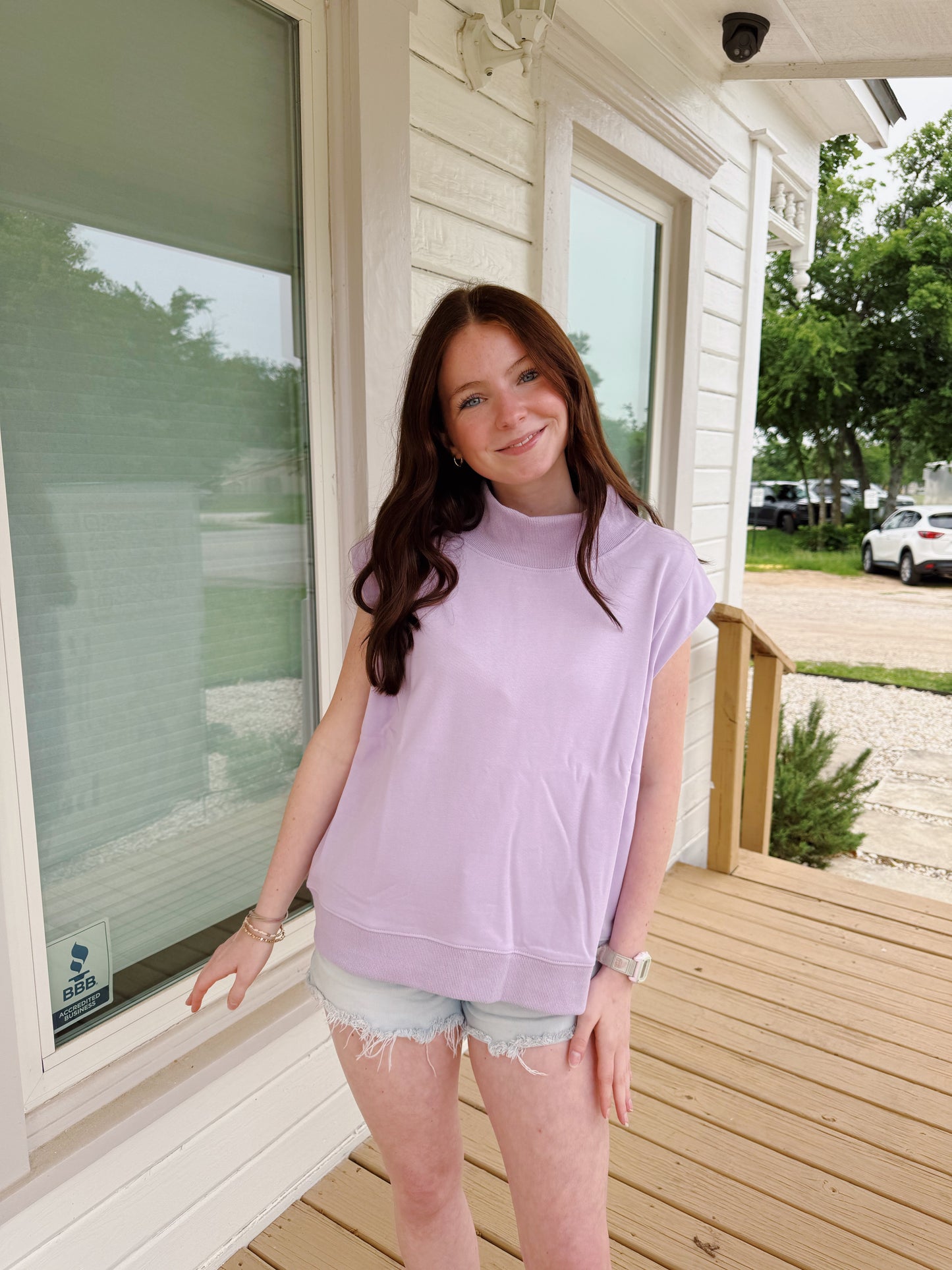 spring girl mockneck -LAVENDER