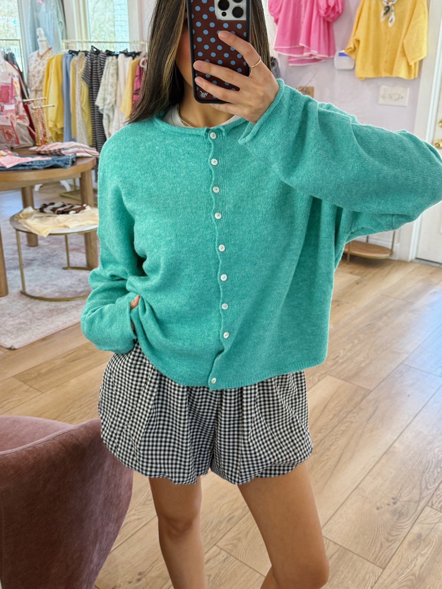 bubble gingham shorts