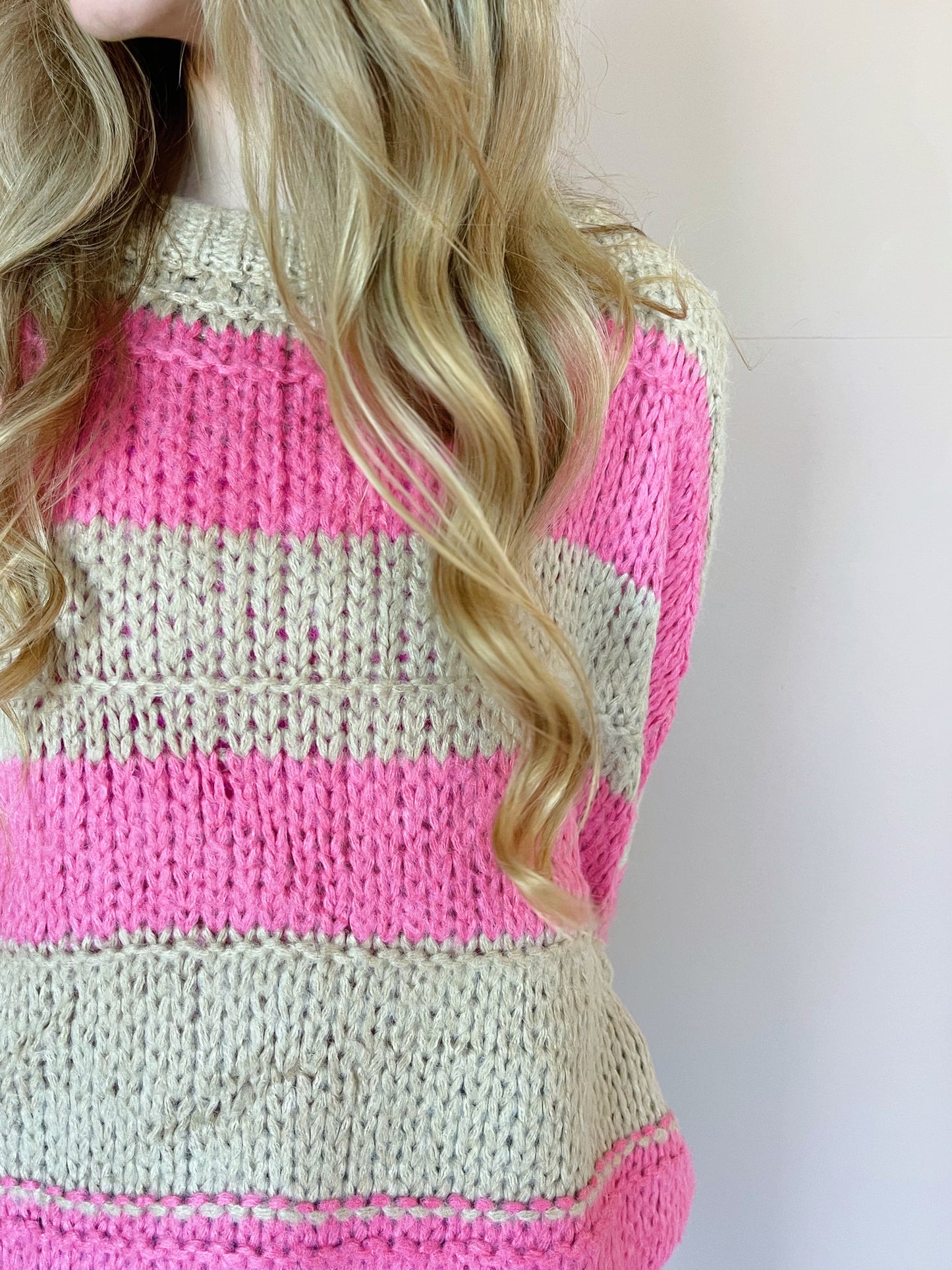 sailor knit sweater -pink