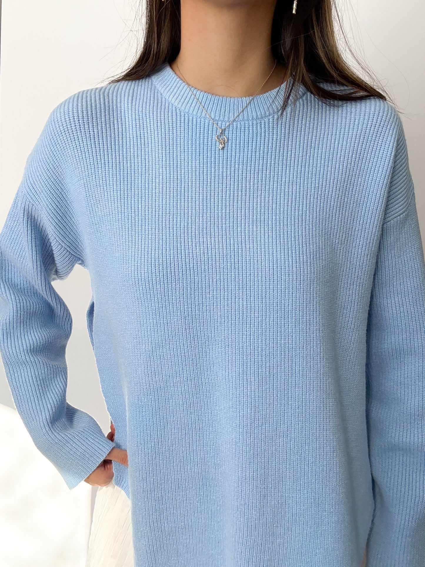 coastal sweater -BABY BLUE