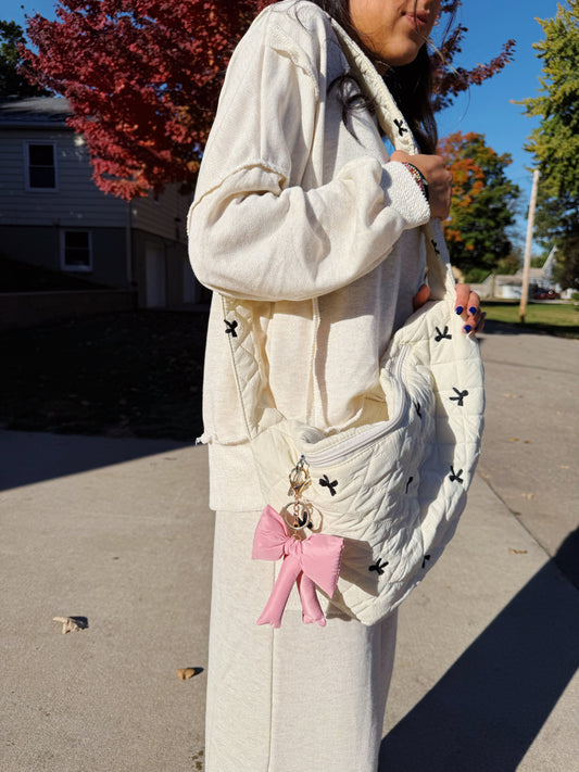 classy bow shoulder bag