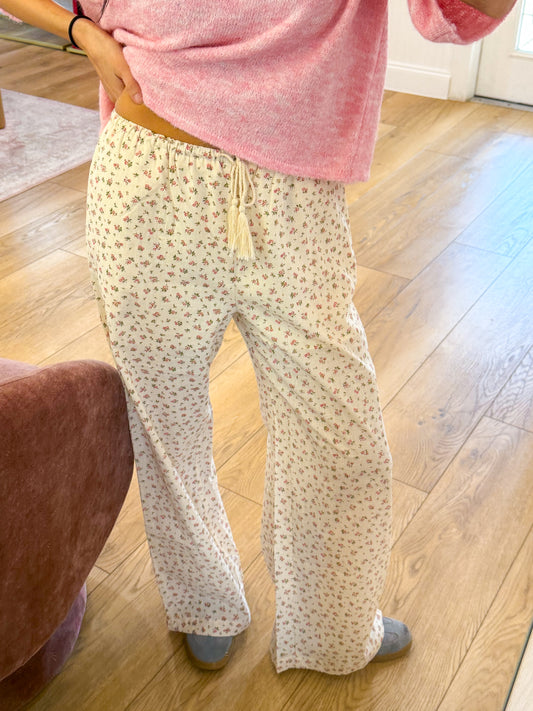 girly floral pants -ROSE