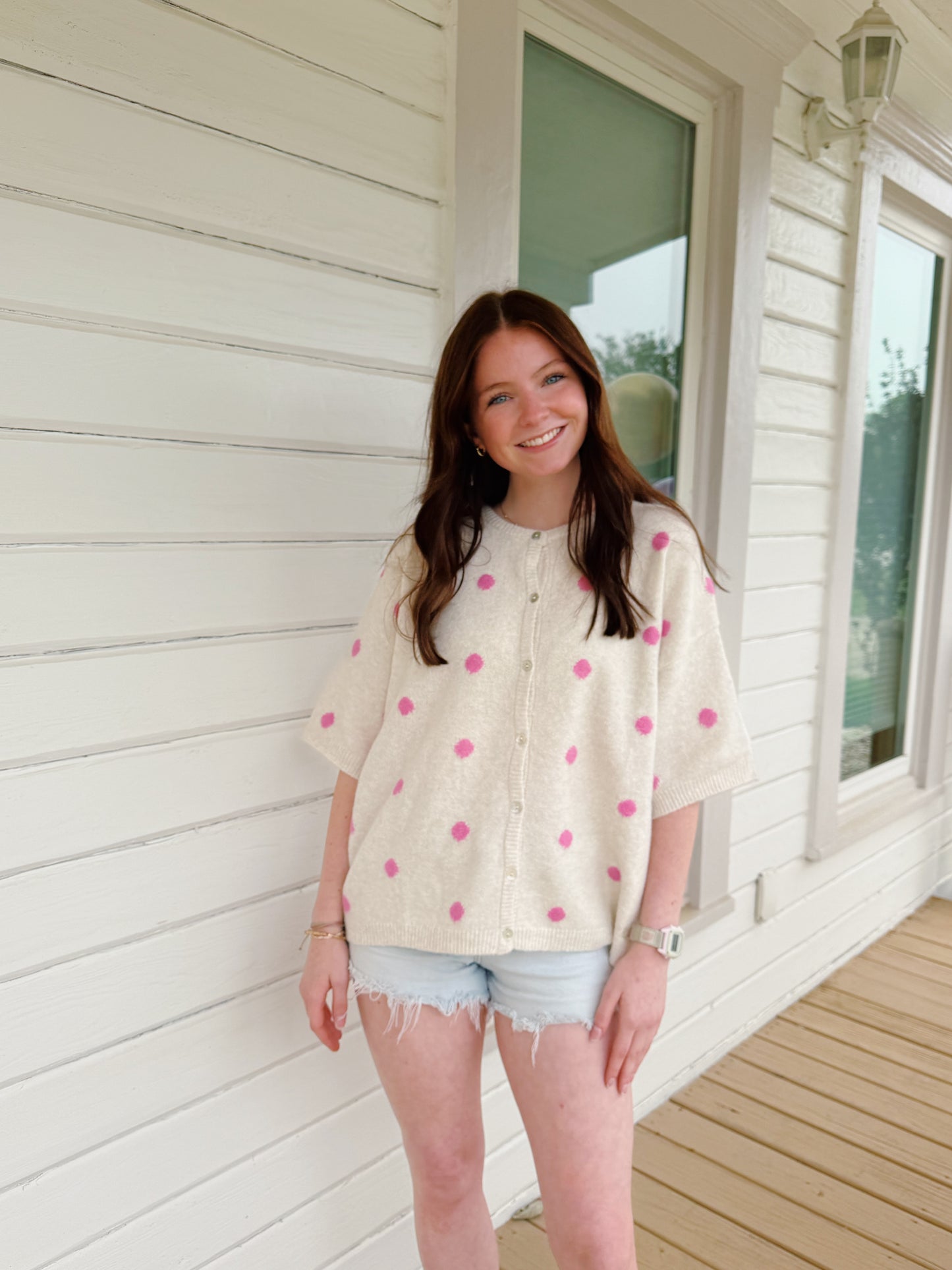 polka dot love cardigan