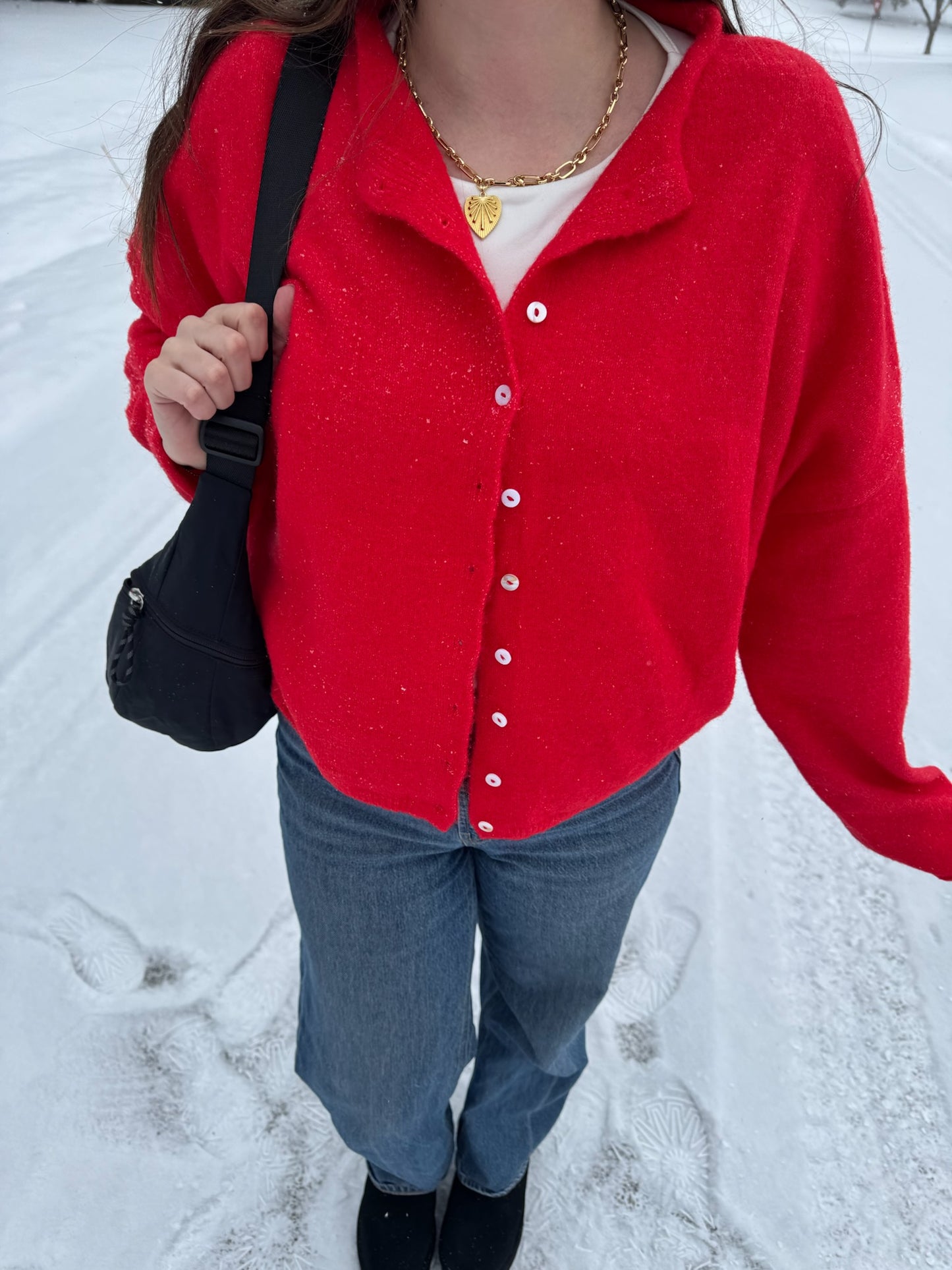 the Lorie cardigan -RED