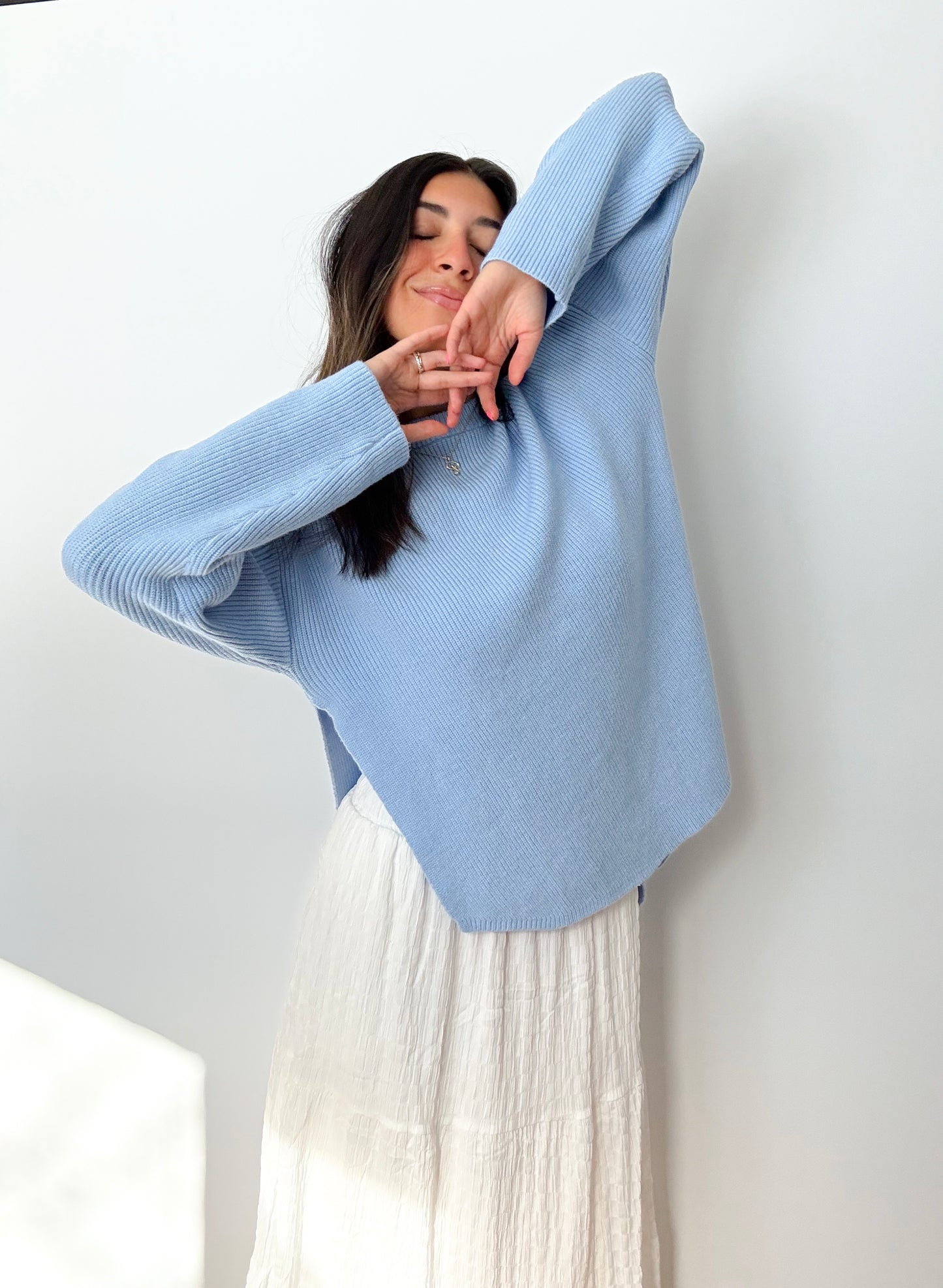 coastal sweater -BABY BLUE