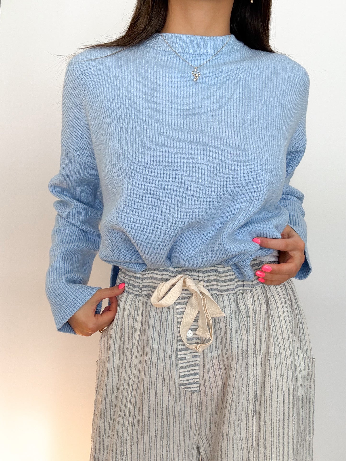 coastal sweater -BABY BLUE