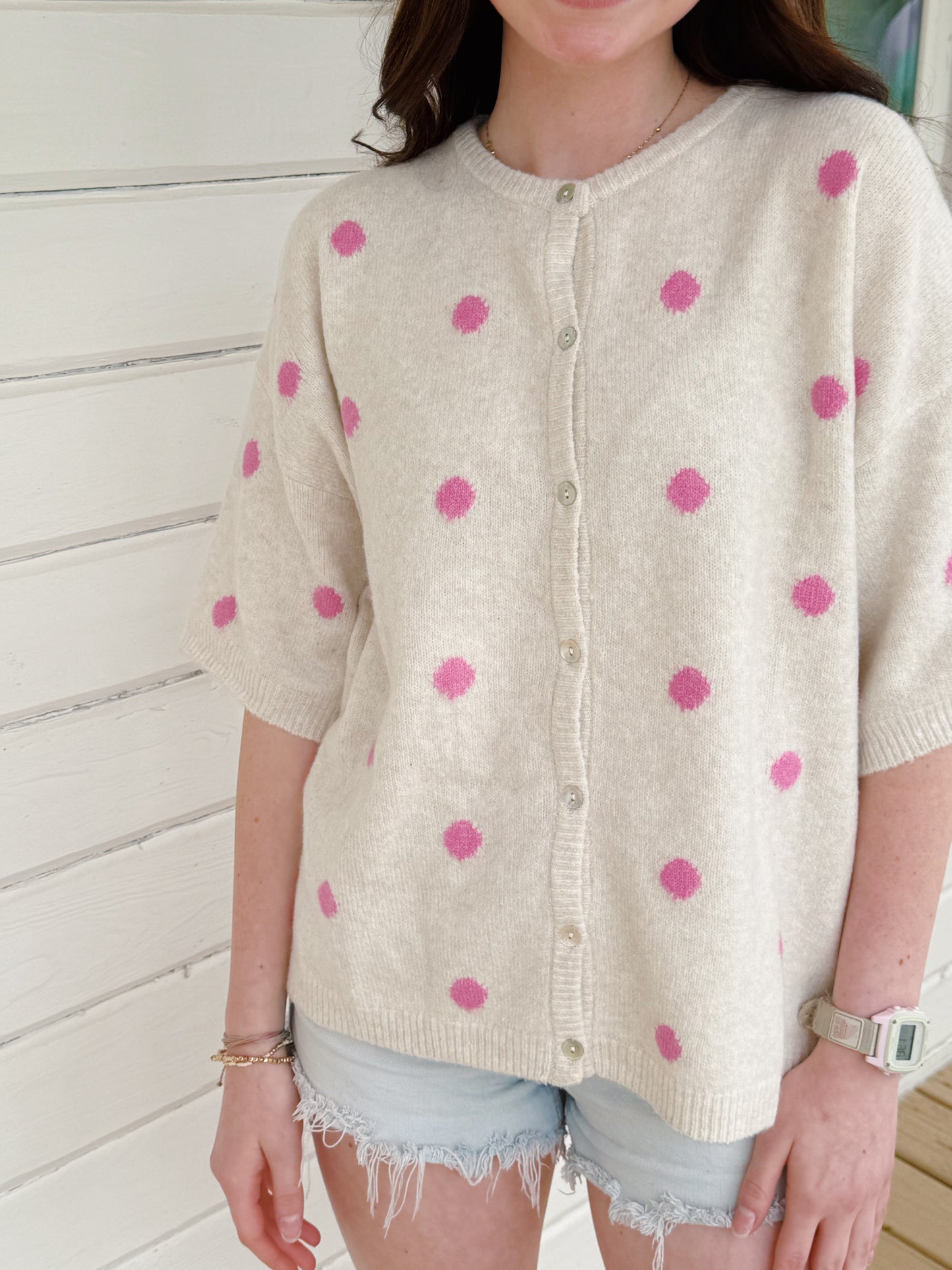 polka dot love cardigan