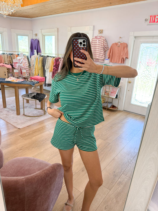 the Macie striped tee -GREEN